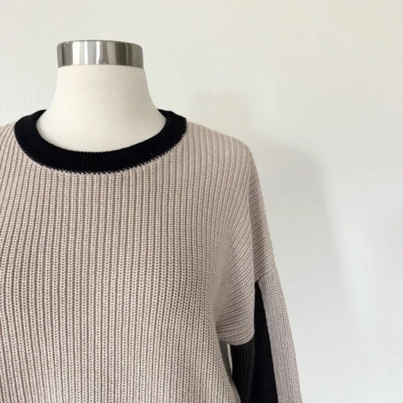 Alp N Rock Colorblock Cotton Knit Crewneck Sweater Medium M - Picture 2 of 5
